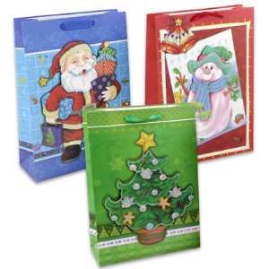   Pop Up Gift Bags 12.5H   Snowman, Santa, Christmas Tree Toys & Games