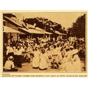  1922 Rotogravure Tahiti Hura Dance Bastille Day Celebration 