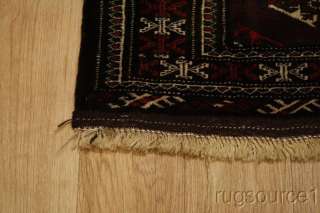   SQUARE BURGUNDY 3X3 TURKOMAN PERSIAN ORIENTAL AREA RUG WOOL CARPET