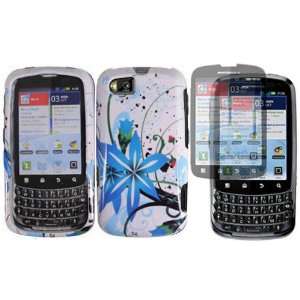  Blue Splash Hard Case Cover+LCD Screen Protector for 