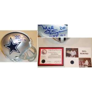  Mel Renfro Signed Cowboys Mini Helmet w/HOF96 Sports 