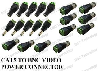 Pairs, CAT5 TO BNC Passive Video and Power Balun Transceiver  