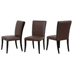  Sofa Urban Set of 2 Bonded Leather Dining Side Chairs with Wood Legs 