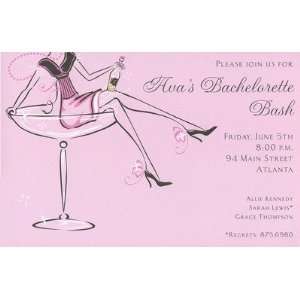 Champagne Girl, Custom Personalized Bridal Shower Invitation, by Mindy 