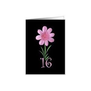  Sweet 16 birthday card pink floral Card Toys & Games