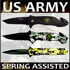US Army Spring Assisted Pocket Knives Rescue Tool NEW   079  
