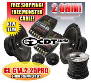 CL 61A.2 25 PRO   CDT Audio Classic 2 Ohm 6.5 2 Way Component 