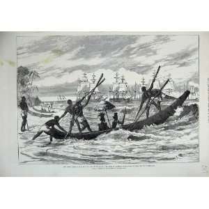   1875 African Squadron River Congo King Shark Boat Ship