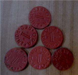 NINE WWII OPA RED POINT TOKENS in a JEMCO Holder WOW  