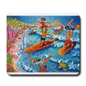  Tandem Surfing with The Duke Beach Mousepad by  