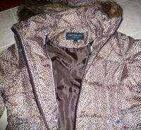 Centigrade Quilted Zip Front Jacket with Faux Fur Trim, Leopard Print 