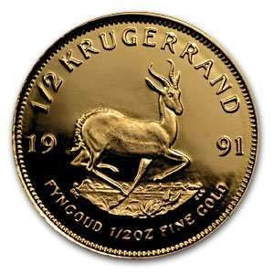  1991 1/2 oz Proof Gold South African Krugerrand 