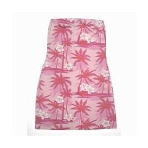  Hawaiian Palm Tree Print Summer Mini Stretch Tube Dress in 