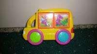2001 Mattel Barney Dinosaur PBS Puzzel Blocks School Bus Toy Talking 