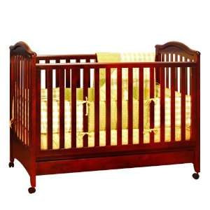  Baby Crib with Casters and Drawer in Cherry Finish