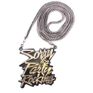  Black Metal Sorry For Party Rocking Pendant with a 36 Inch 