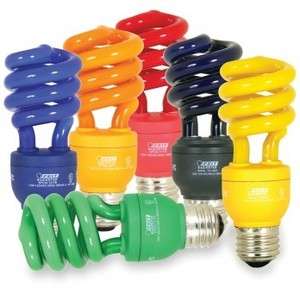   CFL Compact Florescent Colored Light Bulbs 13 Watts Party Bug Lamps