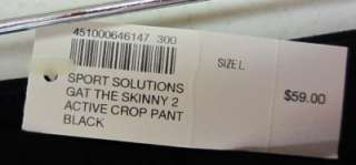 SOMA SPORT SOLUTIONS GET THE SKINNY CROP PANTS NWT Sz L  