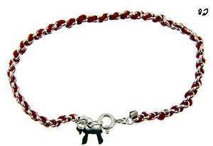KABALAH BRACELET RED STRING & SILVER WITH CHAI CHARM  