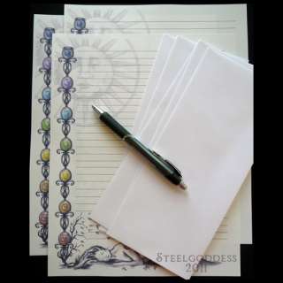 CHAKRA Stationary Paper Envelopes Linen Writing Fantasy  
