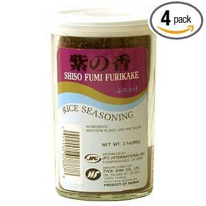 JFC Shiso Fumi Furikake Rice Seasoning, 3.1 Ounce Jars (Pack of 4 