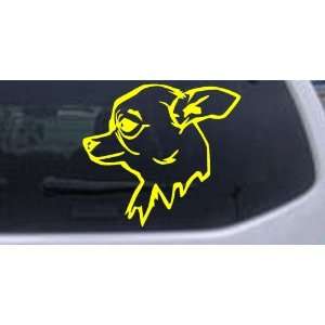 Yellow 18in X 16.4in    Chihuahua Animals Car Window Wall Laptop Decal 