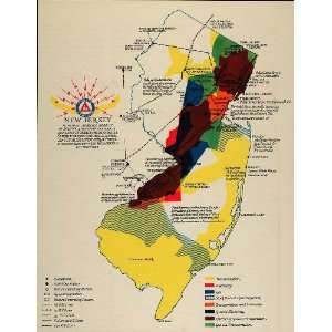  1934 Map New Jersey Public Service Area Electricity Gas 