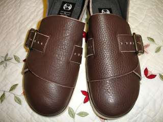 NEW AUTHENTIC FINAL HOME SOFTEST COWHIDE BROWN STRAP MOCCASINS SZ S/8 