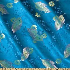  44 Wide Chinese Brocade West Lake Turquoise Fabric By 