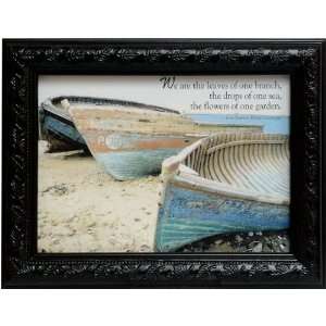  Weathered Boats on Sandy Beach Printed Framed Art