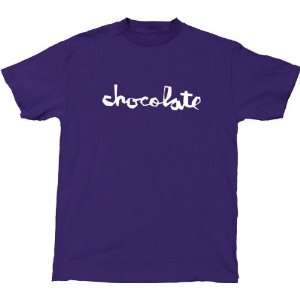  Chocolate T Shirt Chunk Script [X Large] Purple/White 