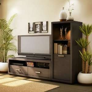   Chocolate TV Stand with Audio Cabinet Chocolate