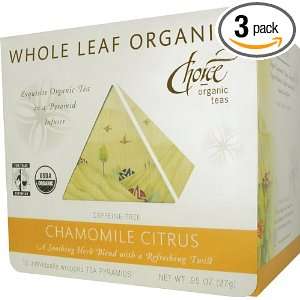 Choice Organic Whole Leaf Organics Chamomile Citrus Tea Pyramids, 15 