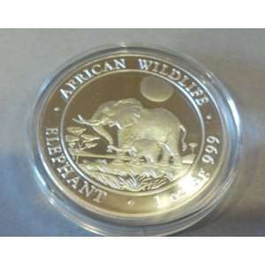  2011 1 oz Silver SOMALIAN AFRICAN ELEPHANT COIN, BU, Proof 