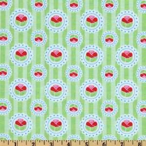  44 Wide Happy Mochi Yum Yum Roses Lime Fabric By The 