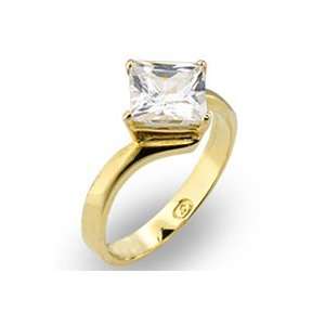  Solitaire Engagement Ring 2.00ct Princess Cut Ring Size 7 