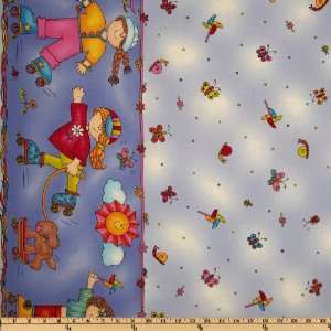  44 Wide Summer Fun Kids Border Purple Fabric By The 