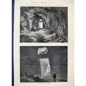  1877 Schliemann Excavation Mycene Chamber Atreus Print 
