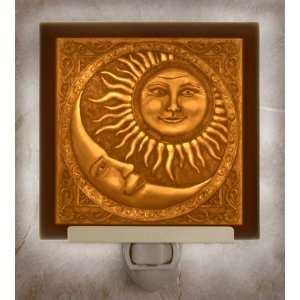  Sun & Moon   Fine Porcelain Flat Lithophane Night Light 