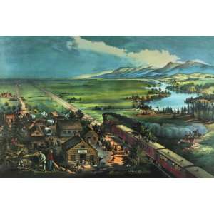   , Trains Opening the Great American Plains   12x18