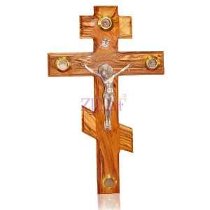  20cm Olive Wood Russian Orthodox Cross 