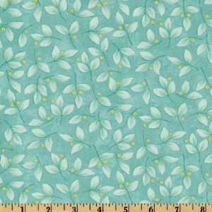  44 Wide Moda Frolic Tossed Leaves Tonal Sky Fabric By 