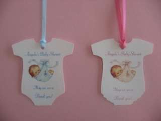 24 Baby Shower Favor Tags   Shaped Like Baby Onesie   Super Cute 