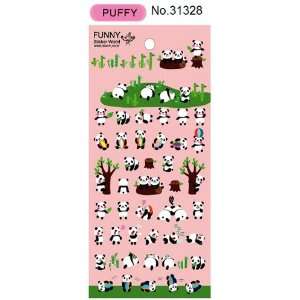    Kawaii Panda Puff Sticker (2 Sheets)   #31328 Toys & Games