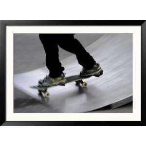 Lower Half of Skateboarder on Ramp Collections Framed Photographic 