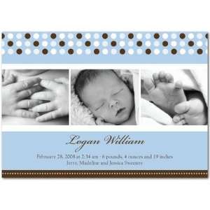 Boy Birth Announcements   Dotted Delight Blue By Hello Little One For 