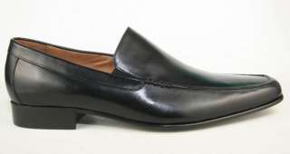  Mens Black Leather Slip On Dress Shoes New in Box 