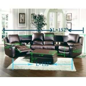  Home Theater Seating Curved Row Of 4 Brown