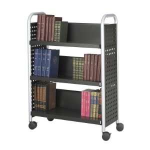   Scoot Single Sided 3 Shelf Steel Book Cart Bookcase