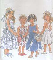 Childs Sleeveless Dress Sewing Pattern Gathered Skirt Back Strap 